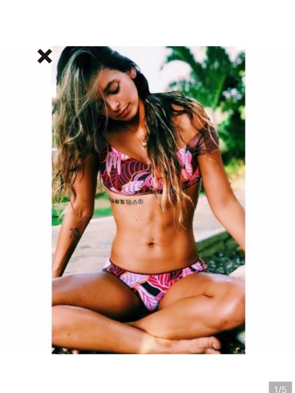 (TOP) Maaji Shimmering Cognac Cumbia Reversible Bikini Top